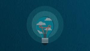 Graphic of lightbulb with clouds