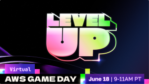 Event page banner for Level Up: Virtual AWS Game Day