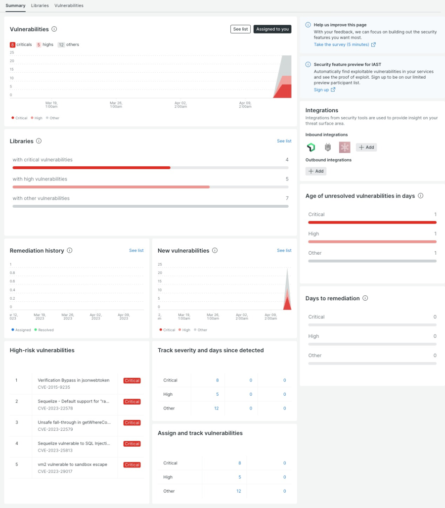 The UI for Security RX