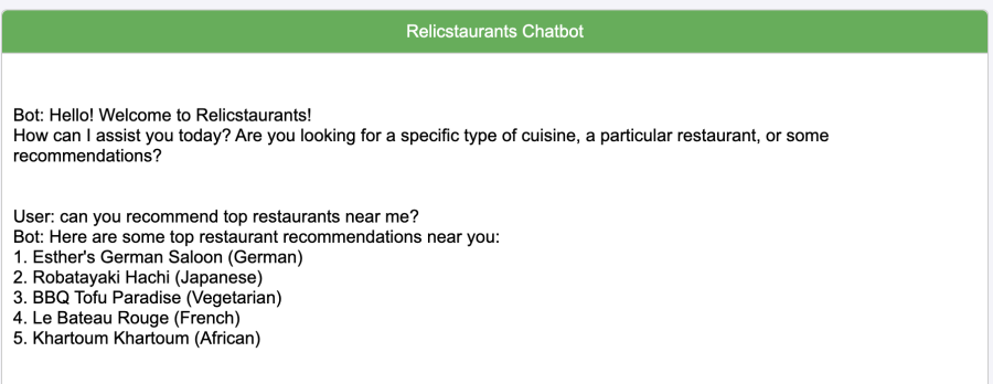 chatbot sans erreur