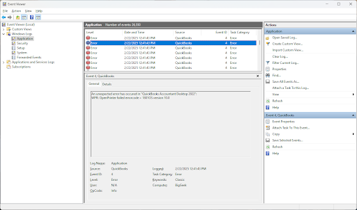 windows event log